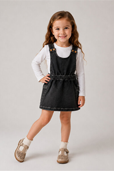 Overdo Girl's Basic Denim Gilet / Denim Dress