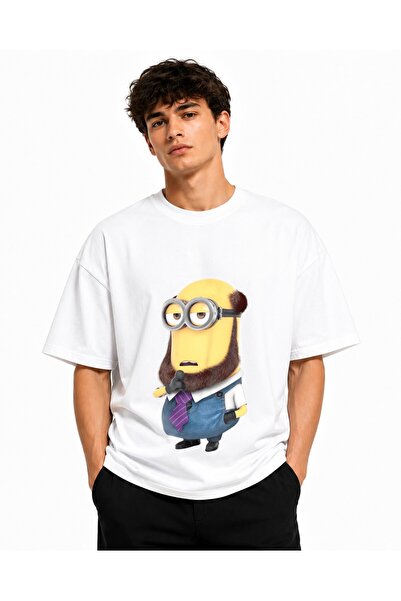 Inscriptie Tricou Unisex Bumbac Premium Casual " Minion cu barba "