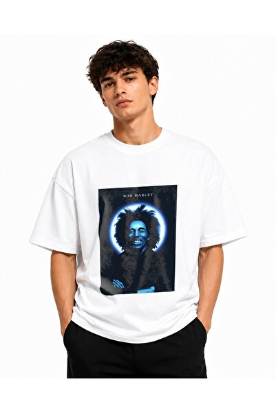 Inscriptie Tricou Unisex Bumbac Premium Casual " Bob Marley hair design "