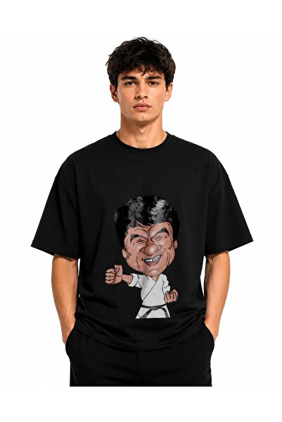 Inscriptie Tricou Unisex Bumbac Premium Casual " Jackie Chan cartoon "