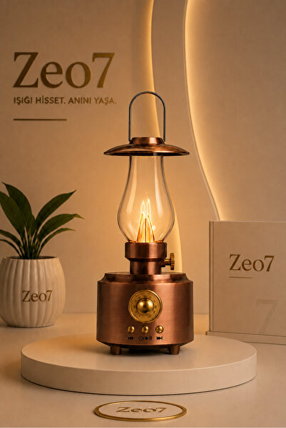 Zeo7 Otantik Bluetooth Hoparlör Işıklı , Alev Efektli Şarjlı Kablosuz Hoparlö...