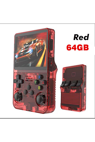 Choice14 red--64G R36S New Retro Game Console 3.5-Inch Linux Open-Source Syst...