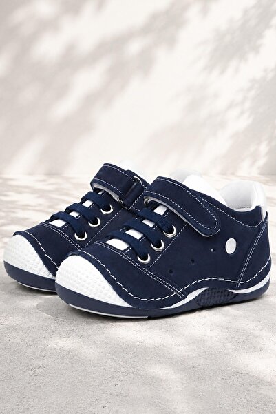 Şeker Baby Navy Blue Genuine Leather Velcro Summer Baby Boy Sports Shoes