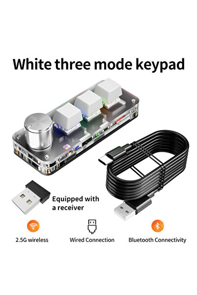 GGBEE BT 2.4GConnect 2.4G 3-key Customize Bluetooth Keyboard Macro Knob Copy ...