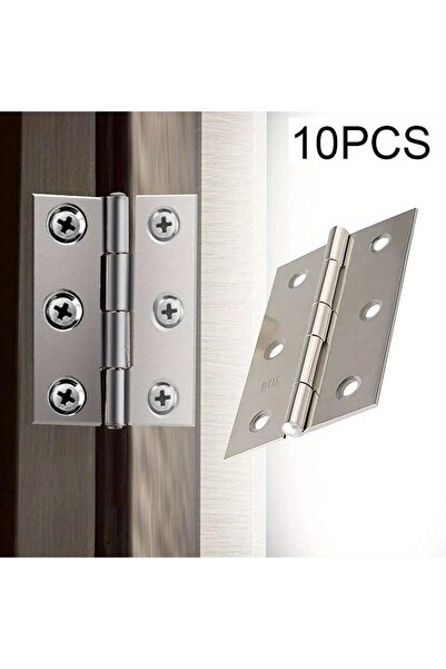 Choice 10pcs 10-Pack Durable Stainless Steel Flat Hinges - Sleek Design for C...