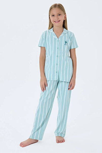 U.S. Polo Assn. طقم مرخص Us Polo Assn للبنات، مناسب لعمر 4 إلى 15 سنة، باللون...