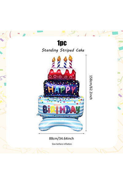 Choice Other Other 1pc 1pc blue and white cake balloon for dessert party, , b...