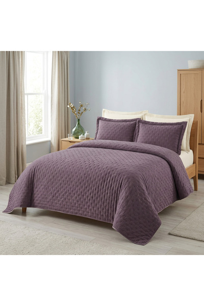 Rose & Blanc Plum-Cream Double Sided Double Waffle Bedspread (260X240Cm)