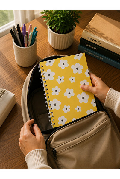 paperlab A5 Spiralli Kareli Sert Kapak Defter