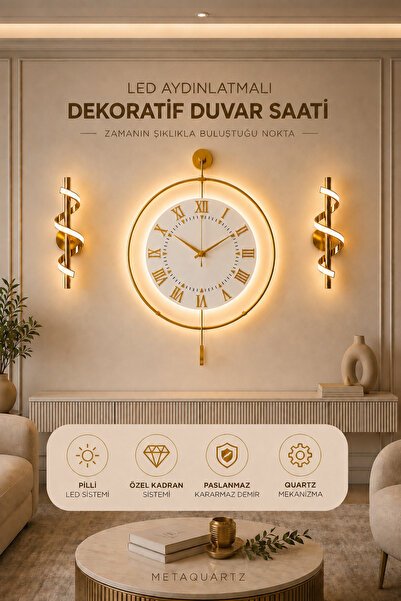 MetaQuartz Aksesuar Gold - Royal Kadran Exclusive - Pilli Led - 3 Pil ile gel...