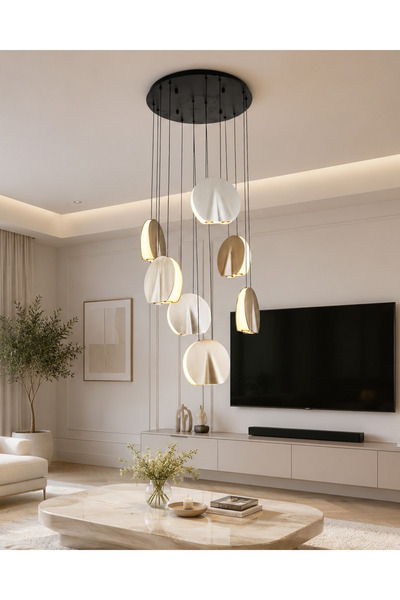Özcan Aydınlatma 5732-7A-28 Oyster 7'li Sarkıt Mixed