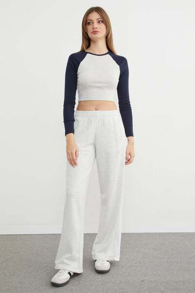 Fulla Moda Pantaloni de sport Palazzo cu dungi laterale