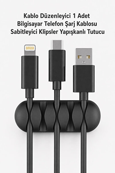 Beatitude Kablo Düzenleyici 1 Adet Bilgisayar Telefon Şarj Kablosu Sabitleyic...