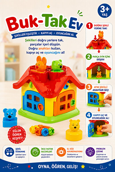 hak-iş oyuncak Polesie Colorful Shape Matching and Educational Toy House with...