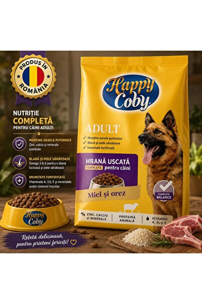 Happy Coby Hrana uscata caini Happy Coby cu miel si orez 10 kg