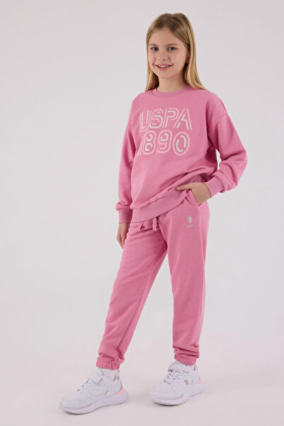 U.S. Polo Assn. 4-15 Years Old Licensed Us Polo Assn Girls' Suit-Pink