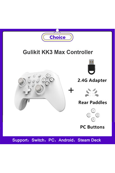 Choice1 White GuliKit KK3 MAX Controller NS39 KingKong 3 Gamepad With Hall Ef...