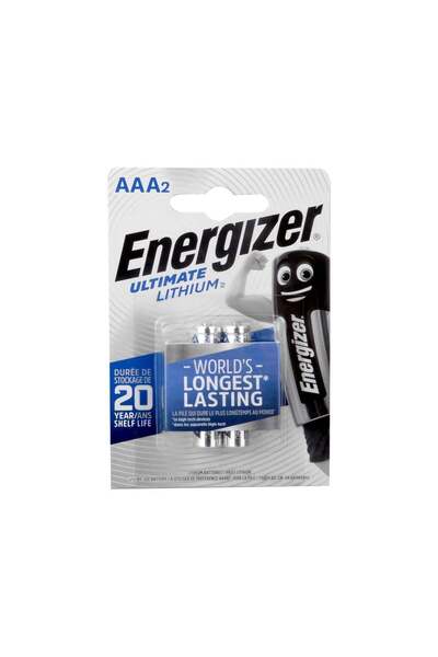 Energizer Ultimate Lithium L92/AAA Size İnce Kalem Pil - 2li Blister