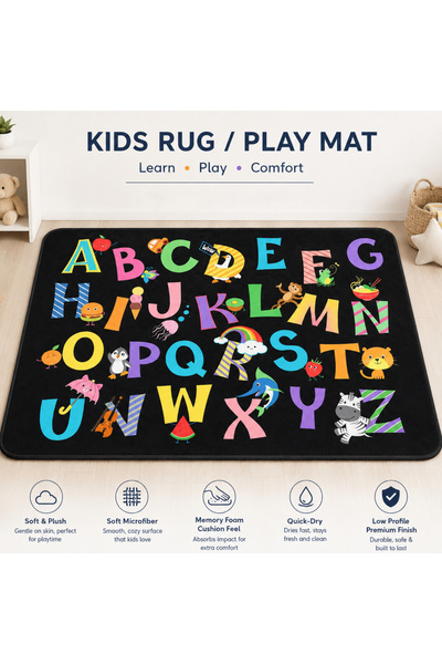 Factory Price Alphabets Cushion Play Mat Rug – Soft Padded Carpet with Non-Slip Backing