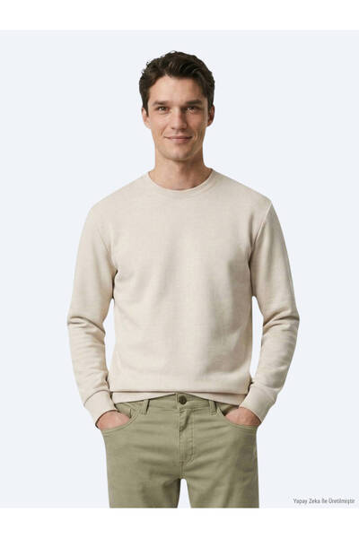 Kip Beige Plain Sweatshirt