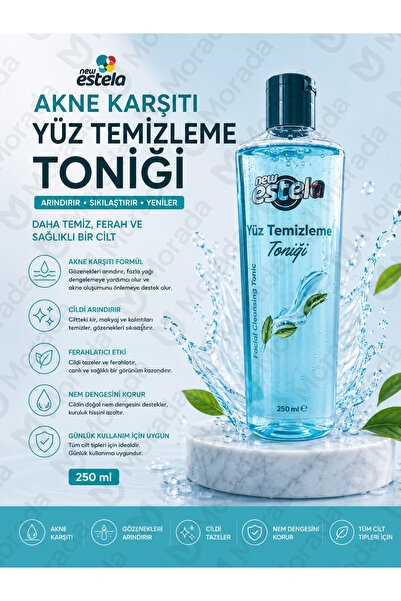 new estela AKNE KARŞITI YÜZ TEMİZLEME TONİĞİ 250ML