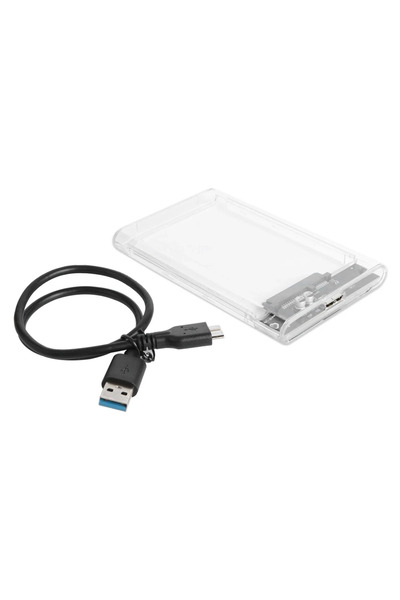 Choice1 Micro B-USB A Transparent HDD Case HDD Enclosure 2.5 Inch SSD SATA To...