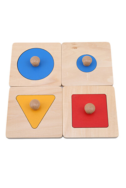 Choice1 A 4 Montessori Puzzle Toys Wooden Geometric Shapes Sorting Math Color...
