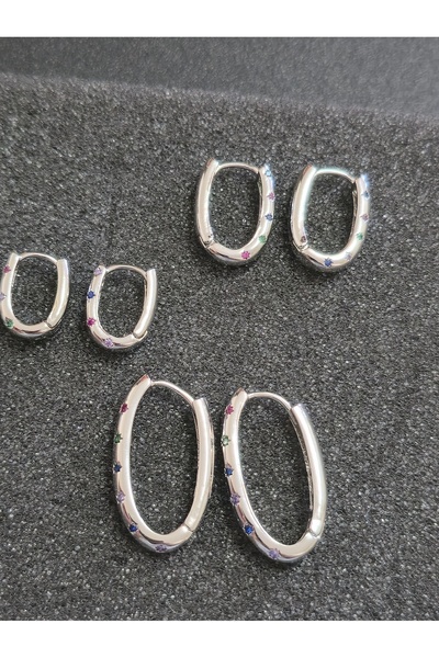 stainles steel Paslanmaz Çelik Farklı Boyutlu Küpe Seti (3 Küpe)