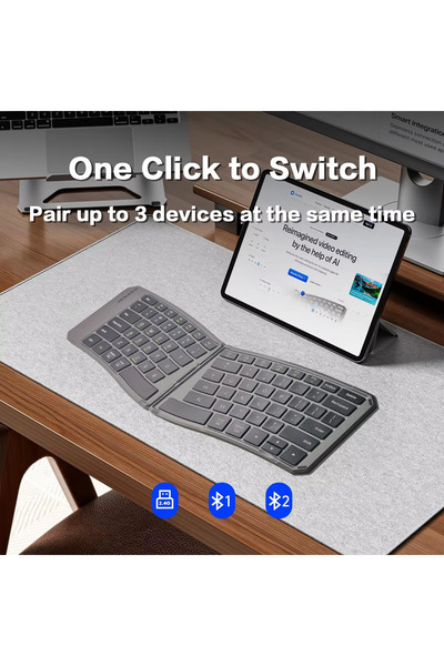 Choice Hebrew black Ergonomic Foldable Bluetooth Keyboard,Split Compact Porta...