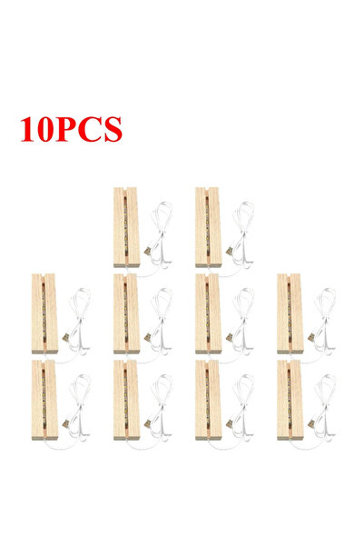 Choice7 APWIKOGER 10pcs light base 1-10PCS LED Wood Light Display Crystal Woo...
