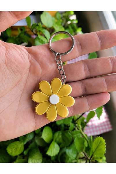 Generic Brand Daisy Keychain – Minimal Floral Design 3D Printing Cute Charm Accessory