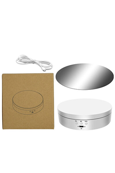 choice2 138mm white New USB-Powered Rotating Turntable 3 Speed Modes 360° Mot...