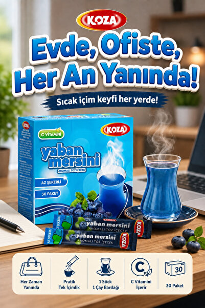 Koza Gurmelerin Seçimi Pratik Lezzet Az Şekerli Yaban Mersini Aromalı Tek İçimlik Blueberry Çayı Toz İçecek 30 Stick