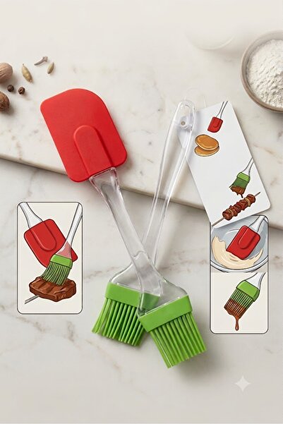 pratikpastacılık 2-Piece Silicone Kitchen Set with Transparent Acrylic Handle...