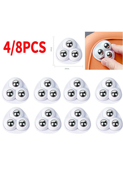 Choice 8PCS White Steel 4pcs Paste Universal Wheel No Noise Self Adhesive Uni...