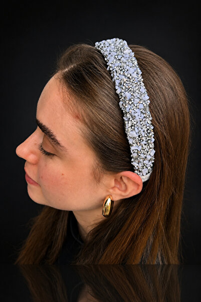 ByMerve Bym216 White Stone Detailed Women's Hair Crown, Sparkling and Stylish...