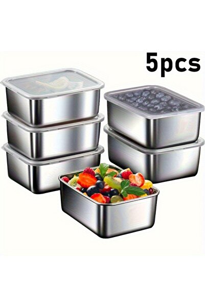 Choice 5pcs 5pc Stainless Steel Food Storage Containers Set - Airtight BPA-Fr...