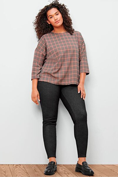 Tchibo Women Plaid Long Sleeve Sweatshirt, Blue Combo