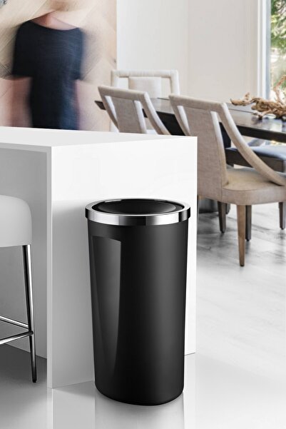 Prima Nova Lenox 35 Lt Döner Kapaklı Banyo Mutfak Ofis Çöp Kovası Siyah