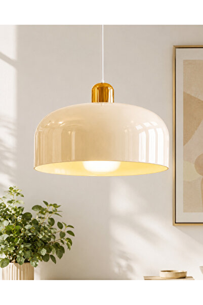 burenze Calico Modern Tasarım Metal Gold Parlak Detaylı Krem Gövde Sarkıt Avi...