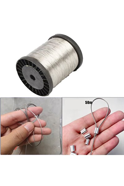 Choice 50mgangsisheng 50m/196ft Stainless Steel Wire Rope with 50 Aluminum Cr...