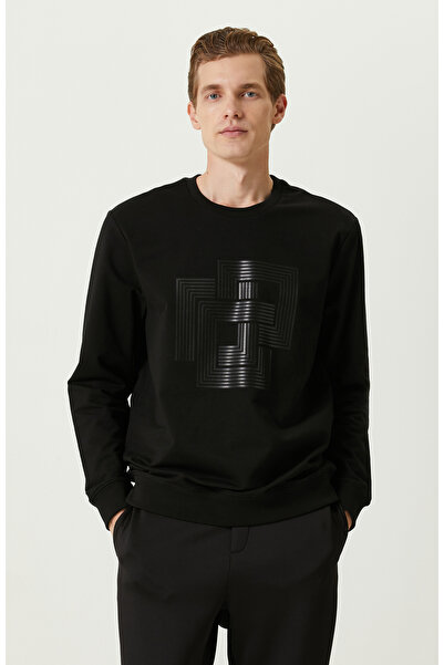 Network N-Tech Siyah Baskılı Sweatshirt