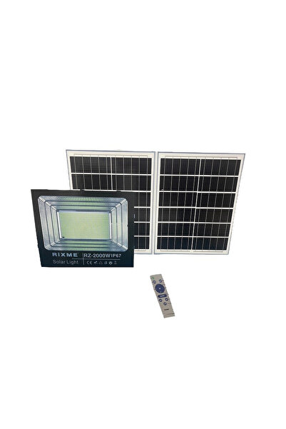 Rixme Led Αδιάβροχος Ηλιακός Προβολέας 2000W με 2 Πάνελ και Τηλεχειριστήριο J...