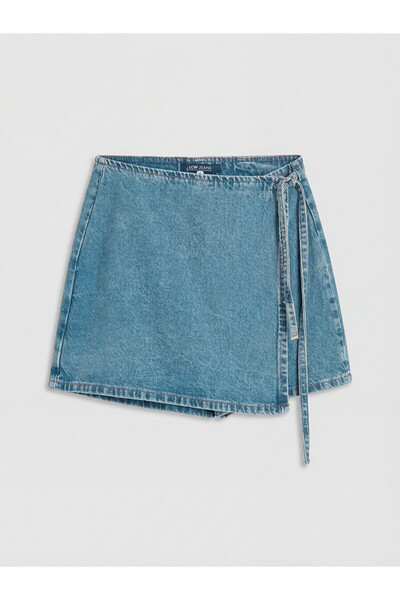 LC Waikiki Alita City Standard Fit Jean Shorts Skirt with a Difference