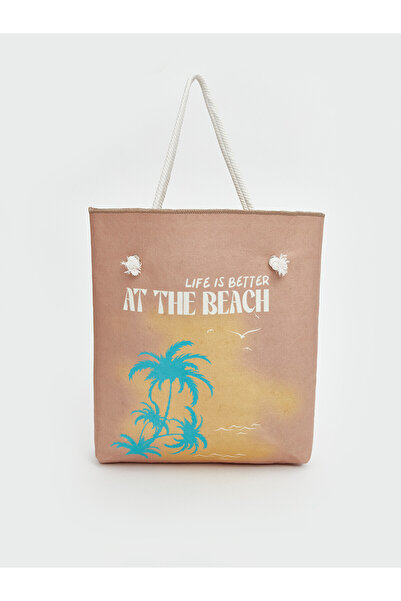 LC Waikiki Trendlucky Women's Beach Bag with Straw Drawstring with a Difference