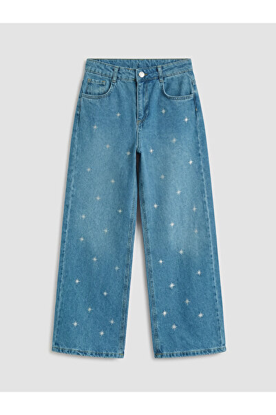 LC Waikiki Nevavm Wideleg Printed Girls' Jean Pants with a Difference