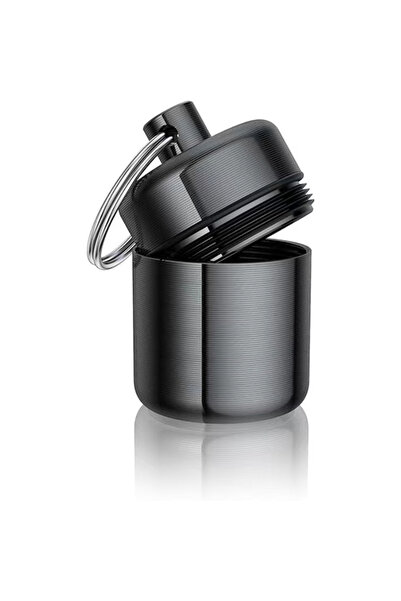 choice2 Black Mini Keychain Pill Box, Aluminum Alloy Medicine Box with Sturdy...