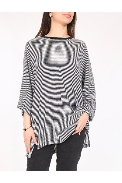 Evendi Bluza Oversize, Alb/Negru