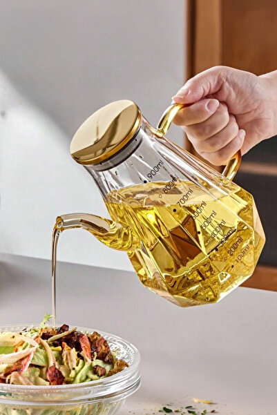 Porsima Yh003 Borosilicate Glass Oil Pot with Metal Lid and Vacuum Scale - Le...
