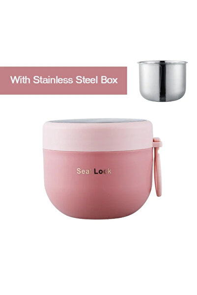 Choice3 600ml Stainless Steel B 600ml/800ml Breakfast Cups with Fork Cereal Y...